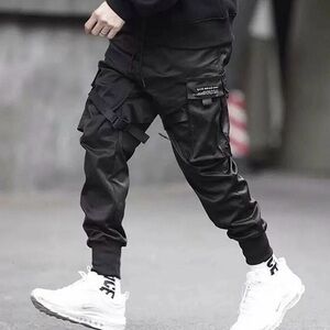 Niepce Unisex Techwear Matte Black Pants Streetwear Urban Casual Trouser Joggers